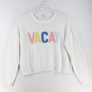 Z Supply Sweater Womens Large White Vacay Long Sleeve
